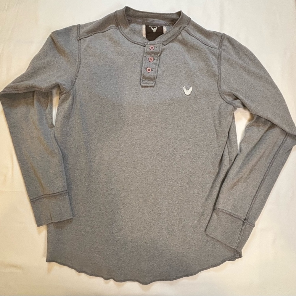 Company 81 Men's Henley Long Sleeve Shirt - Gray - Size Medium